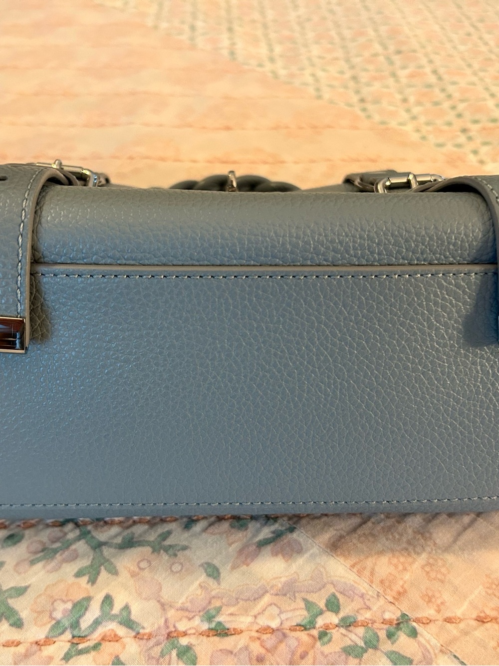 MULBERRY Mini Alexa Heavy Grain Leather Handbag Satchel in Cloud Blue EUC - Picture 5 of 16